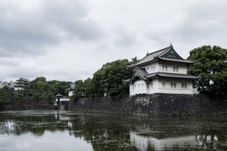 Imperial Palace Tokyo looking gloomy with a grey sky