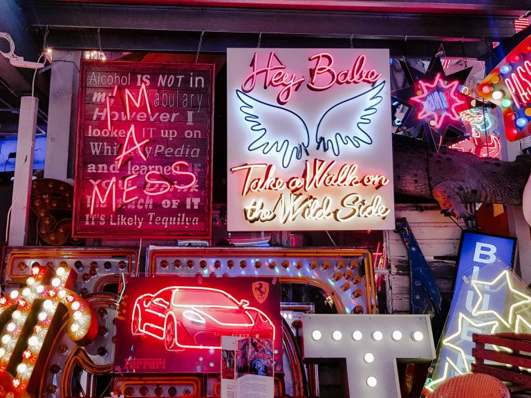Neon signs at God's Own junkyard