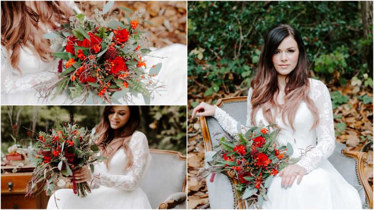 Boho autumn wedding at Longton Wood