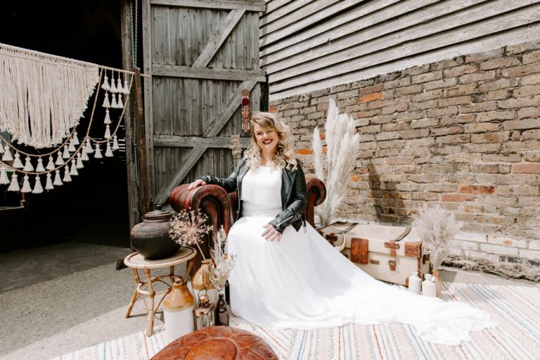 Bride at the Barns at Lodge Farm in Nazeing