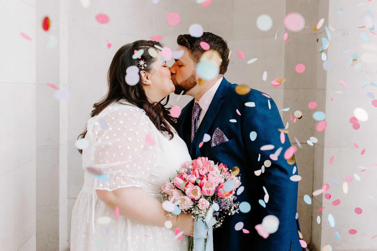 Confetti at Marylebone town hall elopement